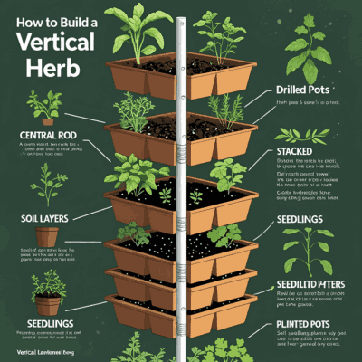 DIY herb tower, small space gardening, vertical gardening