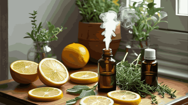 DIY natural room fresheners in a cozy small apartment setting