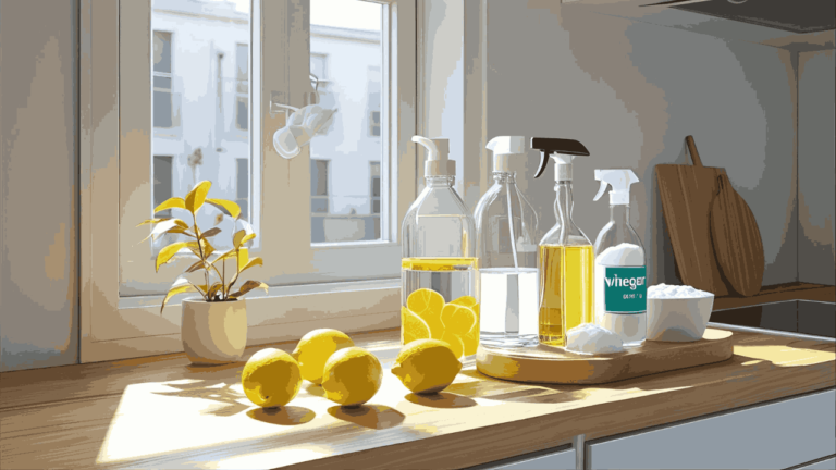DIY Natural Cleaners Setup in a Small Apartment Kitchen